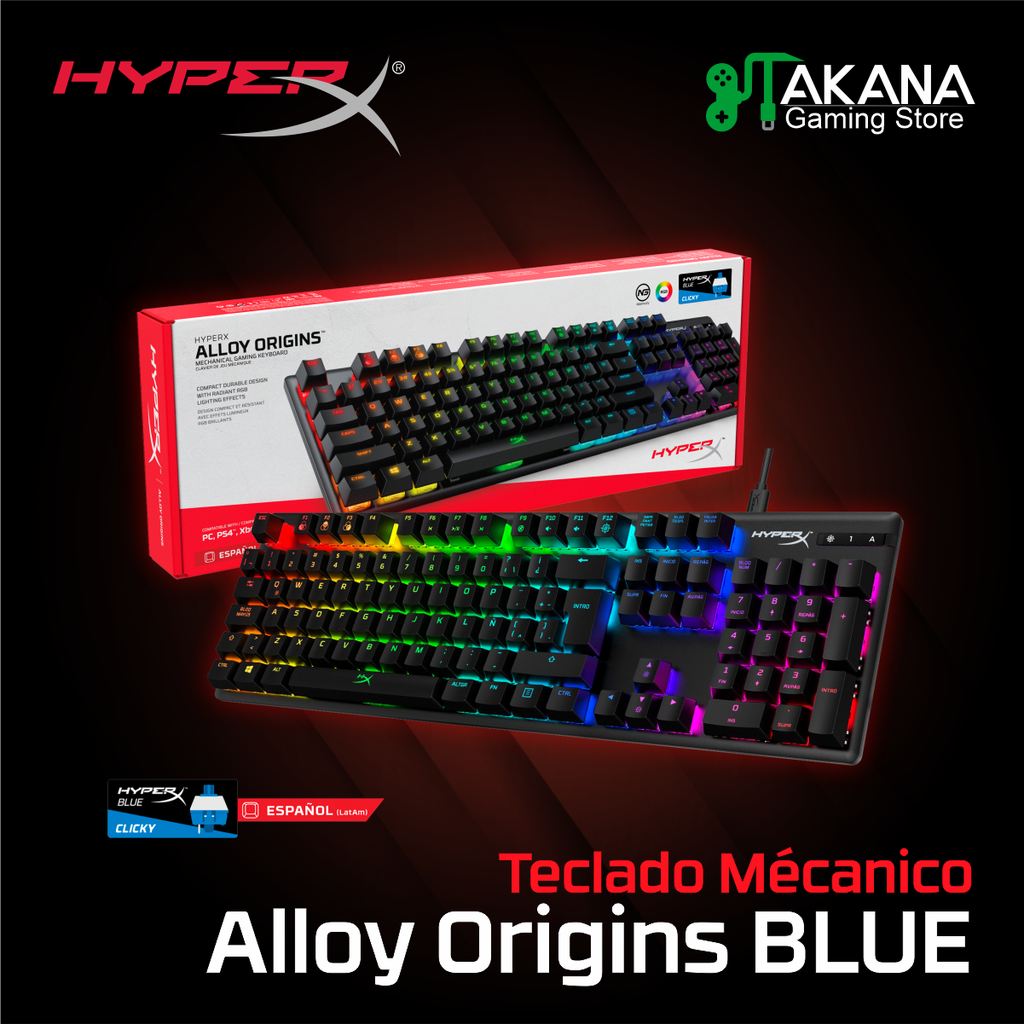 Teclado HyperX Alloy Origins Blue HX-KB6BLX-LA