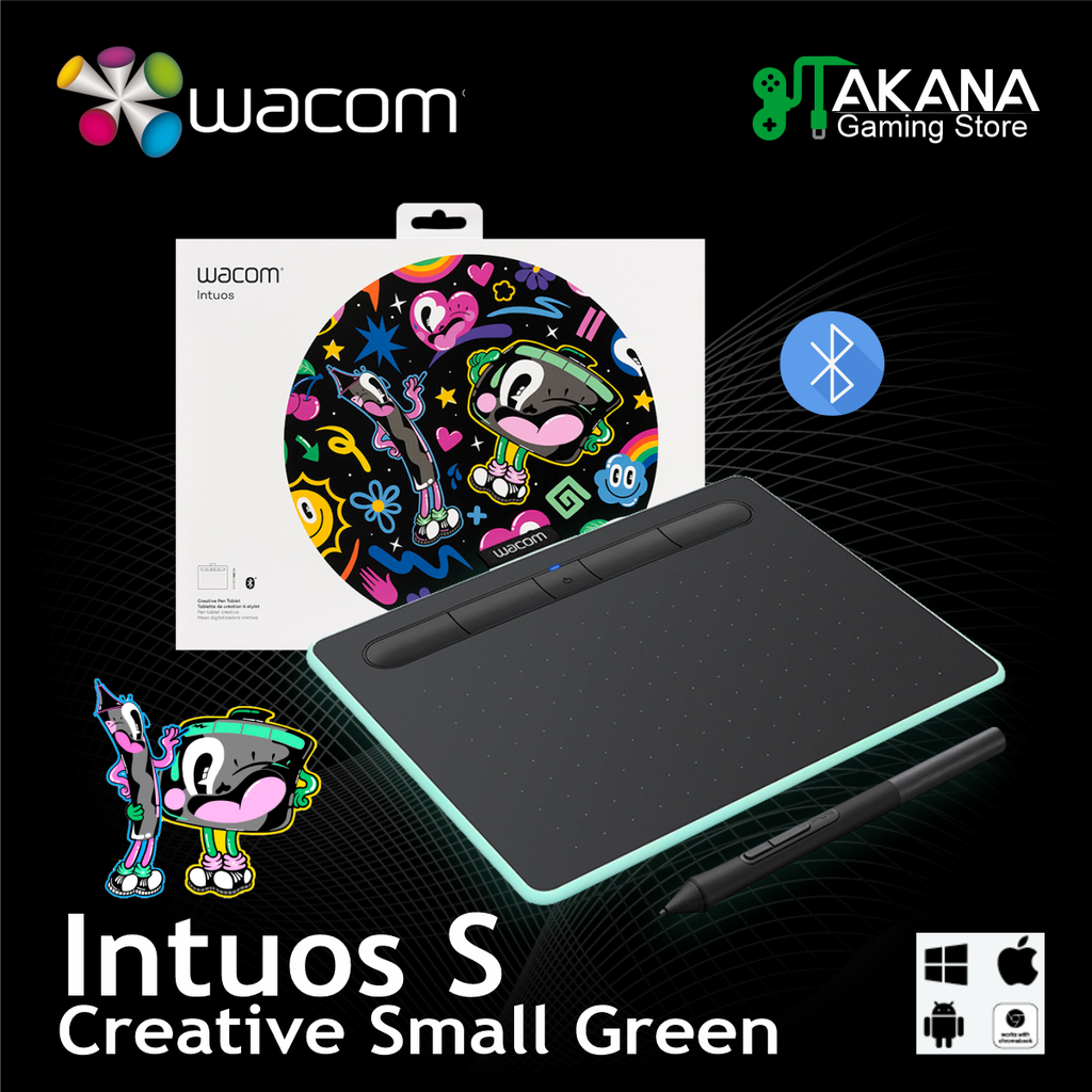 Tableta Grafica Wacom Intuos Creative CTL4100WLE0 Small-Green-Bluetooth